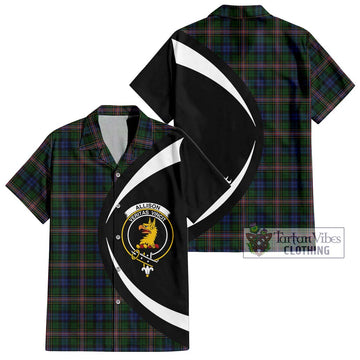 Allison Tartan Hawaiian Shirt with Family Crest Circle Style