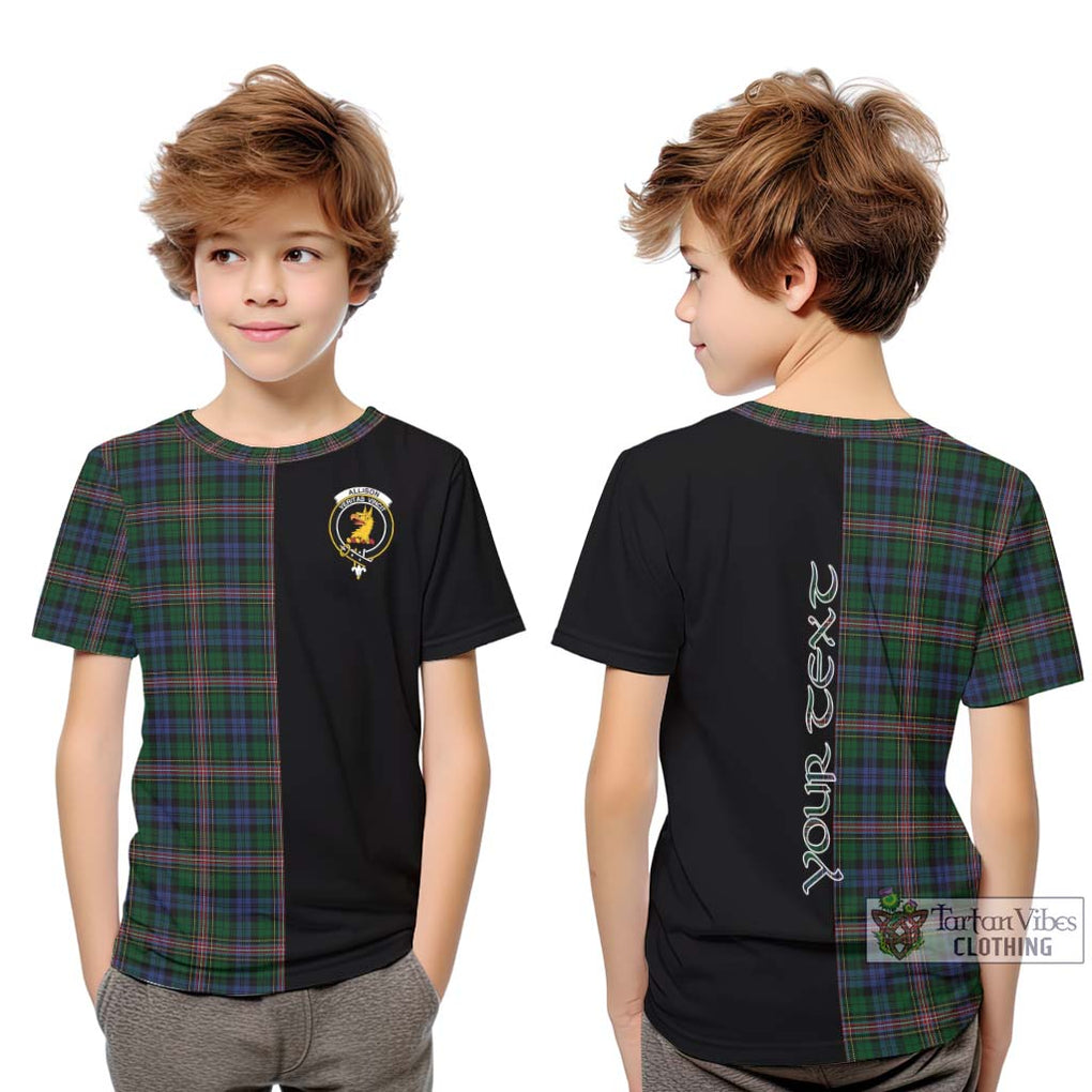Allison Tartan Kid T-Shirt with Family Crest and Half Of Me Style Youth XL Size14 - Tartanvibesclothing Shop