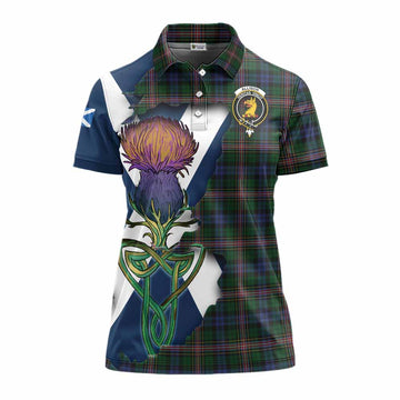 Allison Tartan Family Crest Women's Polo Shirt Scottish Thistle Celtic Inspired