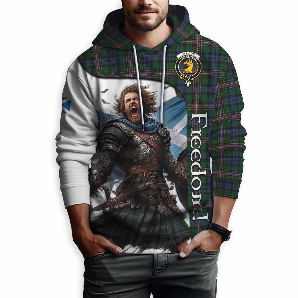 Tartan Vibes Clothing Allison Crest Tartan Hoodie Inspired by the Freedom of Scottish Warrior