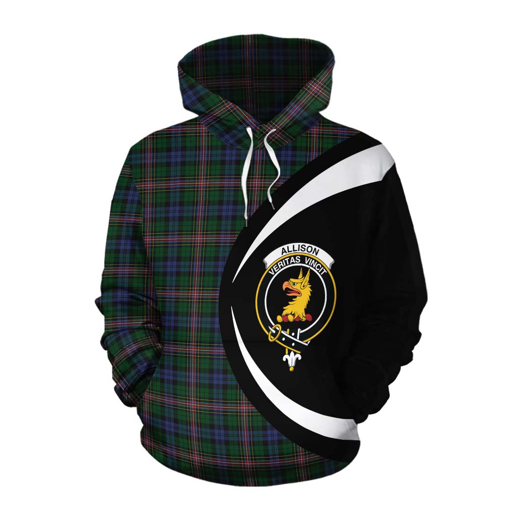 Tartan Vibes Clothing Allison Tartan Cotton Hoodie with Family Crest Circle Style
