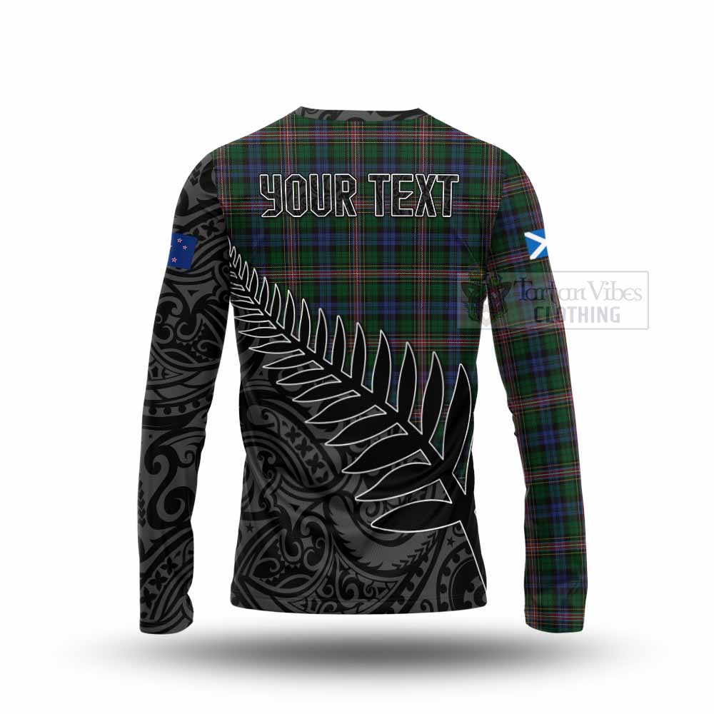 Tartan Vibes Clothing Allison Crest Tartan Long Sleeve T-Shirt with New Zealand Silver Fern Half Style