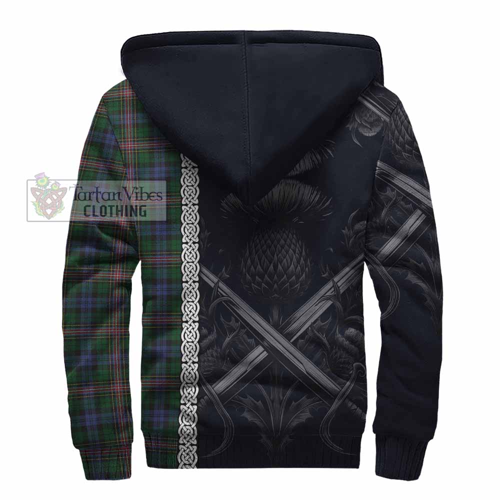 Tartan Vibes Clothing Allison Tartan Sherpa Hoodie with Family Crest Cross Sword Thistle Celtic Vibes