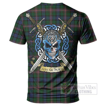 Tartan Vibes Clothing Allison Tartan T-Shirt with Family Crest Celtic Skull Style