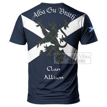 Tartan Vibes Clothing Allison Tartan Lion Rampant T-Shirt – Proudly Display Your Heritage with Alba Gu Brath and Clan Name