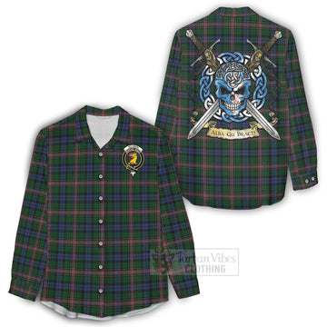 Tartan Vibes Clothing Allison Tartan Women's Casual Shirt with Family Crest Celtic Skull Style