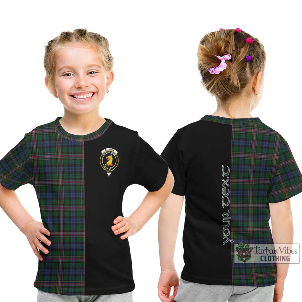 Allison Tartan Kid T-Shirt with Family Crest and Half Of Me Style - Tartanvibesclothing Shop