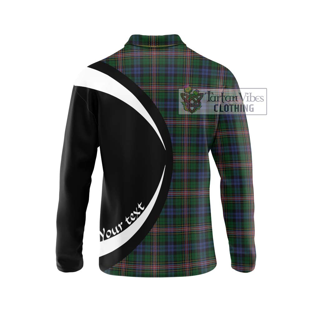 Allison Tartan Long Sleeve Polo Shirt with Family Crest Circle Style - Tartan Vibes Clothing