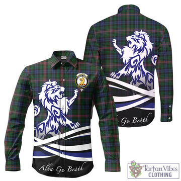 Allison Tartan Long Sleeve Button Up Shirt with Alba Gu Brath Regal Lion Emblem