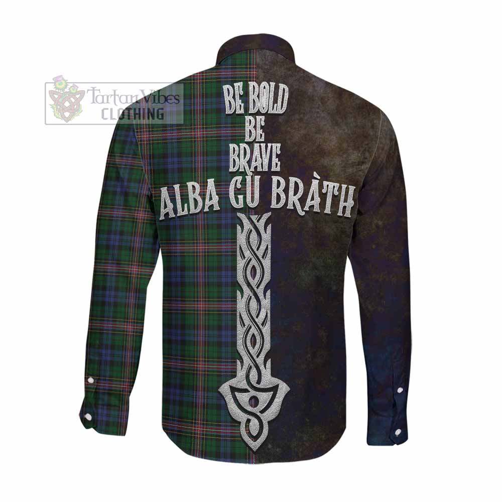 Tartan Vibes Clothing Allison Tartan Family Crest Long Sleeve Button Shirt Alba Gu Brath Be Brave Lion Ancient Style