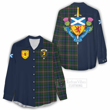 Tartan Vibes Clothing Allison Tartan Women's Casual Shirt Alba with Scottish Lion Royal Arm Half Style