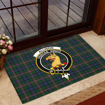 Allison Tartan Rubber Doormat with Family Crest