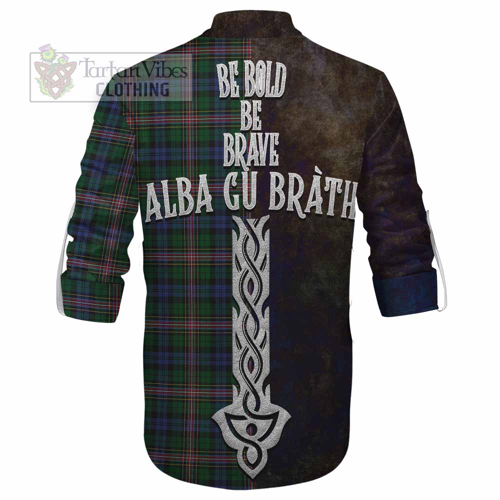 Tartan Vibes Clothing Allison Tartan Family Crest Ghillie Kilt Shirt Alba Gu Brath Be Brave Lion Ancient Style