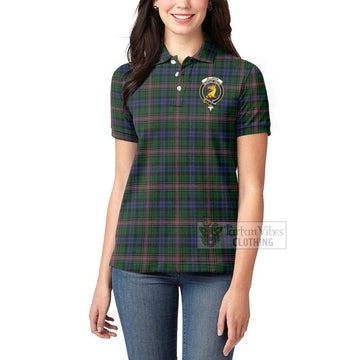 Tartan Vibes Clothing Allison Tartan Women's Polo Shirt with Family Crest Celtic Skull Style