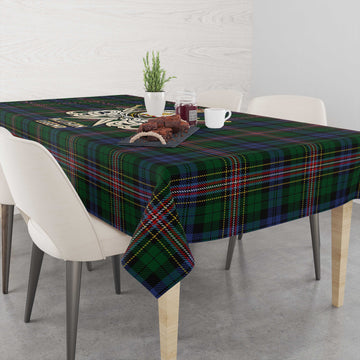 Tartan Vibes Clothing Allison Tartan Tablecloth with Clan Crest and the Golden Sword of Courageous Legacy