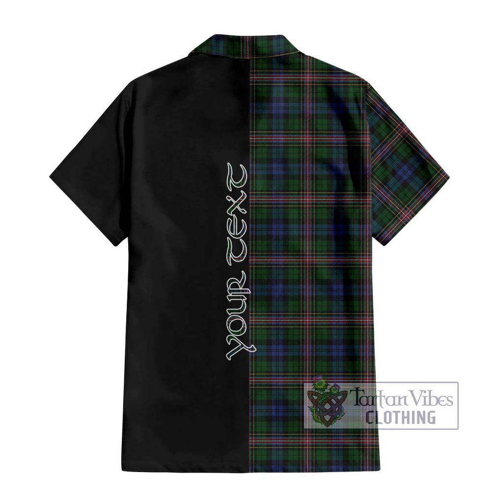 Allison Tartan Short Sleeve Button Shirt with Family Crest and Half Of Me Style - Tartanvibesclothing Shop