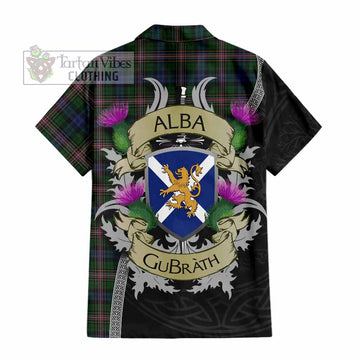 Tartan Vibes Clothing Allison Tartan Family Crest Short Sleeve Button Shirt Lion Rampant Royal Thistle Shield Celtic Inspired