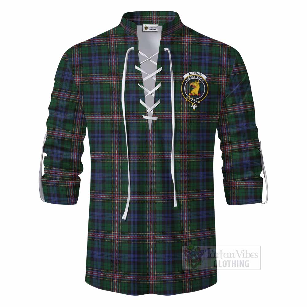 Tartan Vibes Clothing Allison Tartan Ghillie Kilt Shirt with Family Crest DNA In Me Style