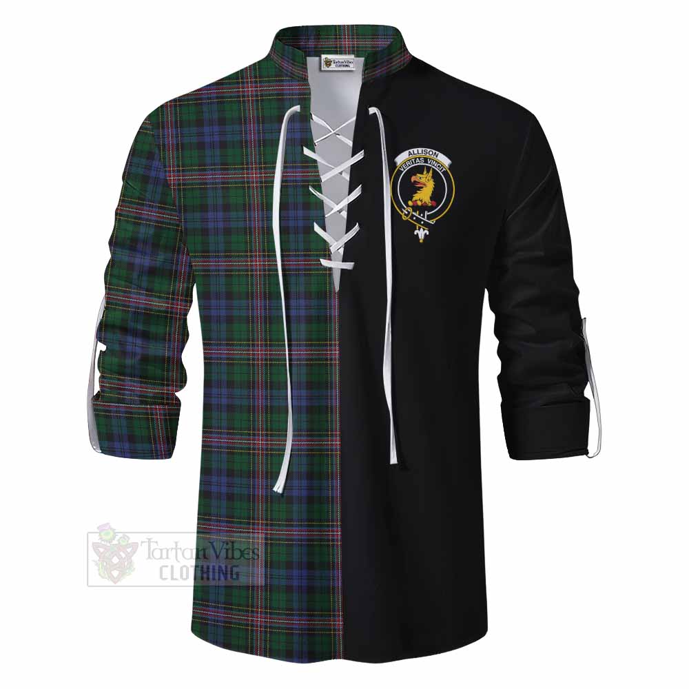 Tartan Vibes Clothing Allison Tartan Ghillie Kilt Shirt with Family Crest and Half Of Me Style