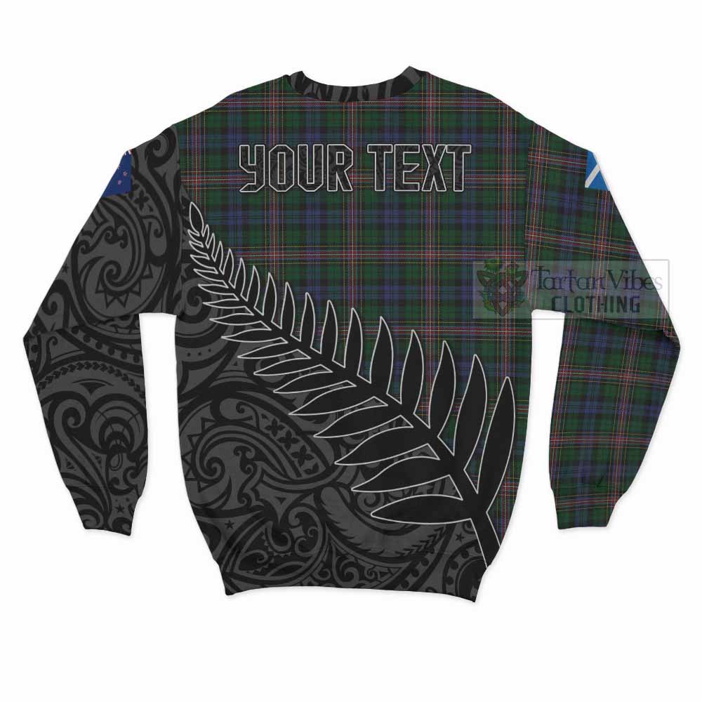 Tartan Vibes Clothing Allison Crest Tartan Sweatshirt with New Zealand Silver Fern Half Style