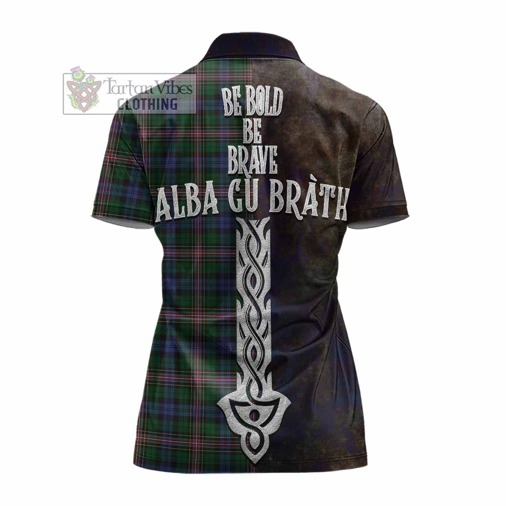 Tartan Vibes Clothing Allison Tartan Family Crest Women's Polo Shirt Alba Gu Brath Be Brave Lion Ancient Style
