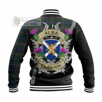 Tartan Vibes Clothing Allison Tartan Family Crest Baseball Jacket Lion Rampant Royal Thistle Shield Celtic Inspired