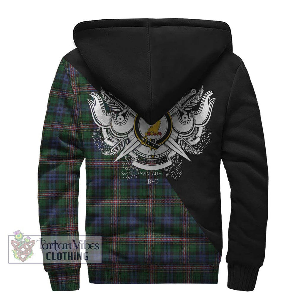 Allison Tartan Sherpa Hoodie with Family Crest and Military Logo Style - Tartanvibesclothing Shop