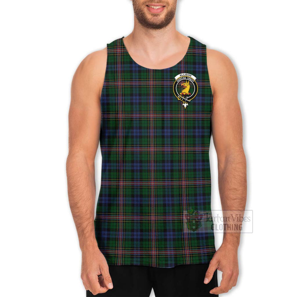 Tartan Vibes Clothing Allison Tartan Men's Tank Top with Family Crest Celtic Skull Style