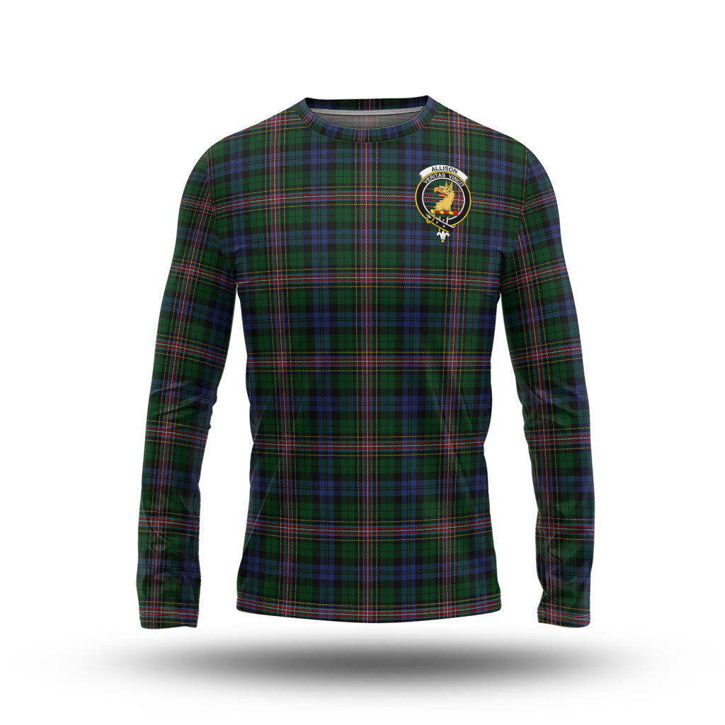 Allison Tartan Long Sleeve T-Shirt with Family Crest - Tartanvibesclothing