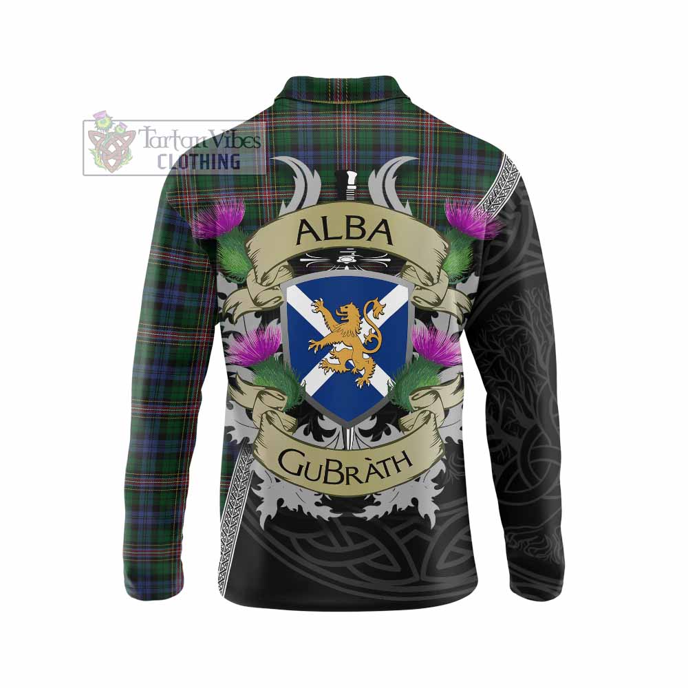 Tartan Vibes Clothing Allison Tartan Family Crest Long Sleeve Polo Shirt Lion Rampant Royal Thistle Shield Celtic Inspired