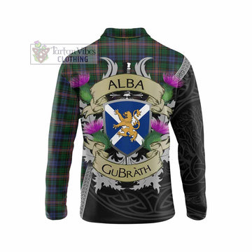 Tartan Vibes Clothing Allison Tartan Family Crest Long Sleeve Polo Shirt Lion Rampant Royal Thistle Shield Celtic Inspired