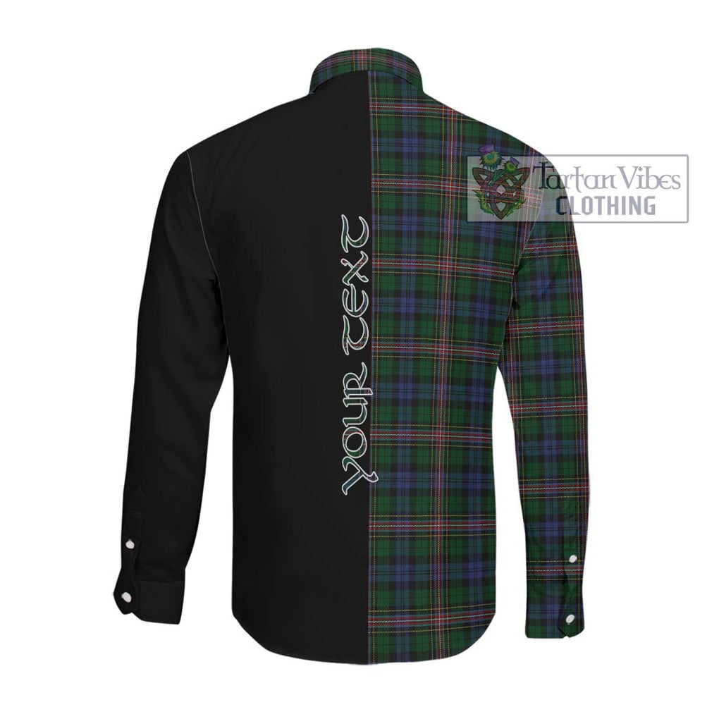 Allison Tartan Long Sleeve Button Shirt with Family Crest and Half Of Me Style Men's Shirt - Tartanvibesclothing Shop