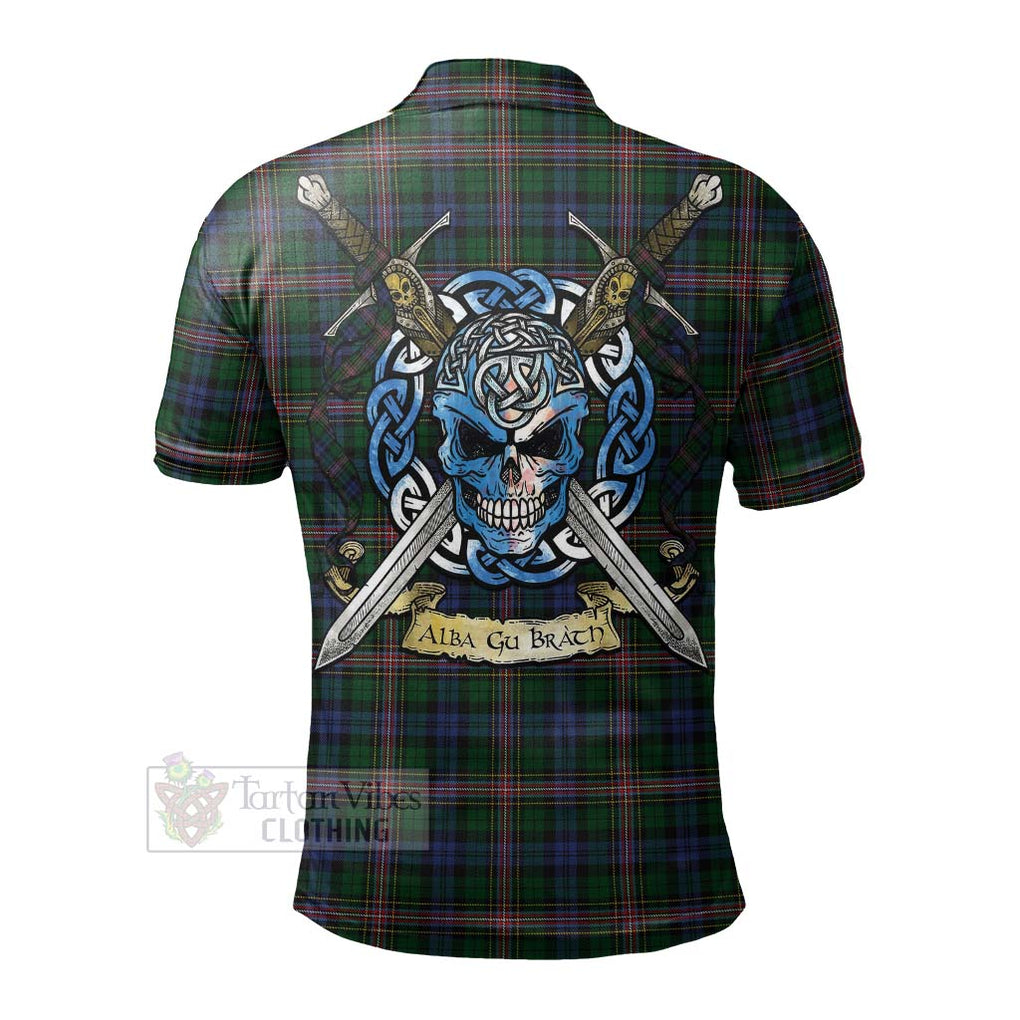 Tartan Vibes Clothing Allison Tartan Polo Shirt with Family Crest Celtic Skull Style