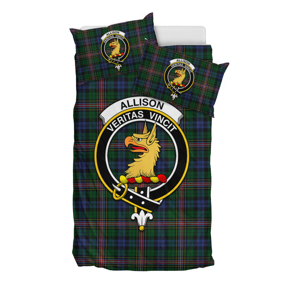 Allison Tartan Bedding Set with Family Crest - Tartan Vibes Clothing