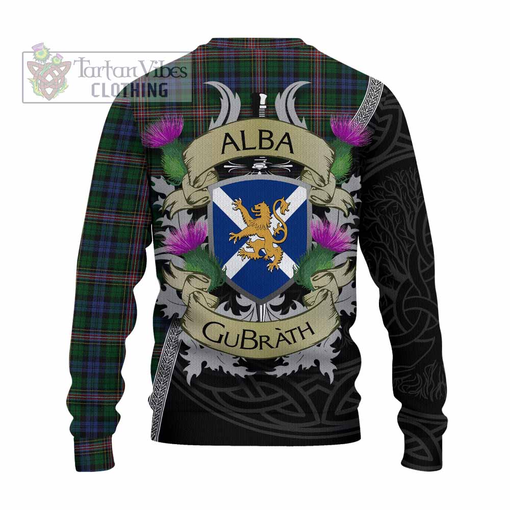 Tartan Vibes Clothing Allison Tartan Family Crest Knitted Sweater Lion Rampant Royal Thistle Shield Celtic Inspired