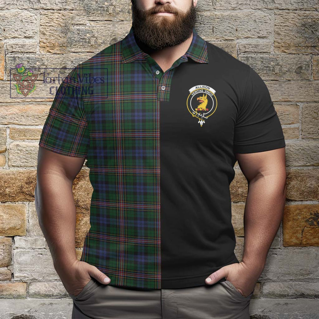Allison Tartan Polo Shirt with Family Crest and Half Of Me Style - Tartanvibesclothing Shop