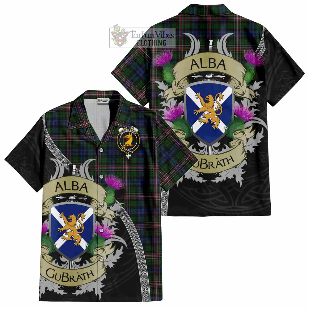 Tartan Vibes Clothing Allison Tartan Family Crest Short Sleeve Button Shirt Lion Rampant Royal Thistle Shield Celtic Inspired