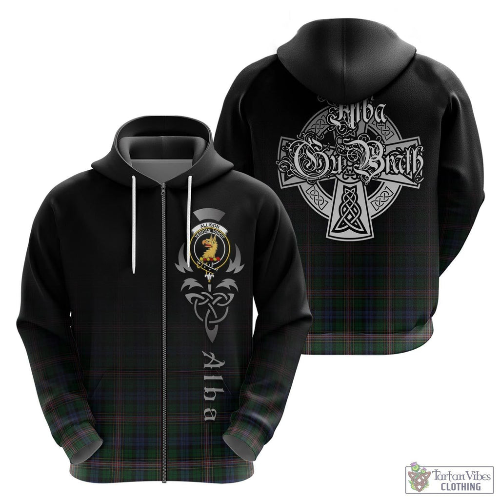 Allison Tartan Hoodie Featuring Alba Gu Brath Family Crest Celtic Inspired - Tartan Vibes Clothing
