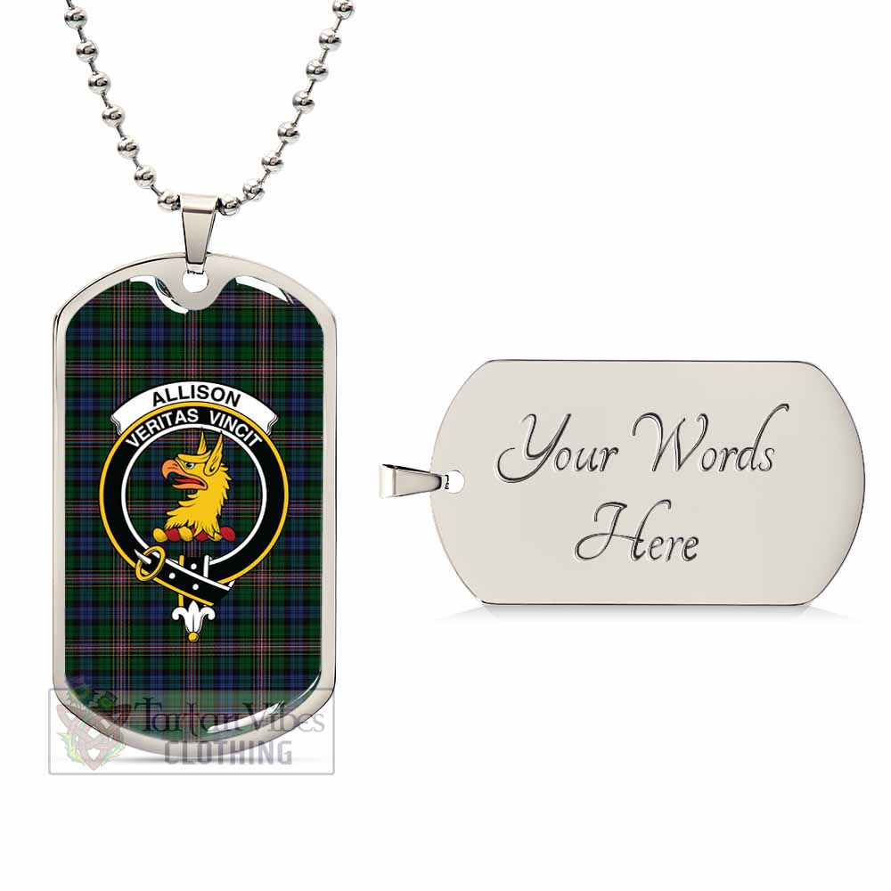 Tartan Vibes Clothing Allison Tartan Dog Tag Necklace with Family Crest