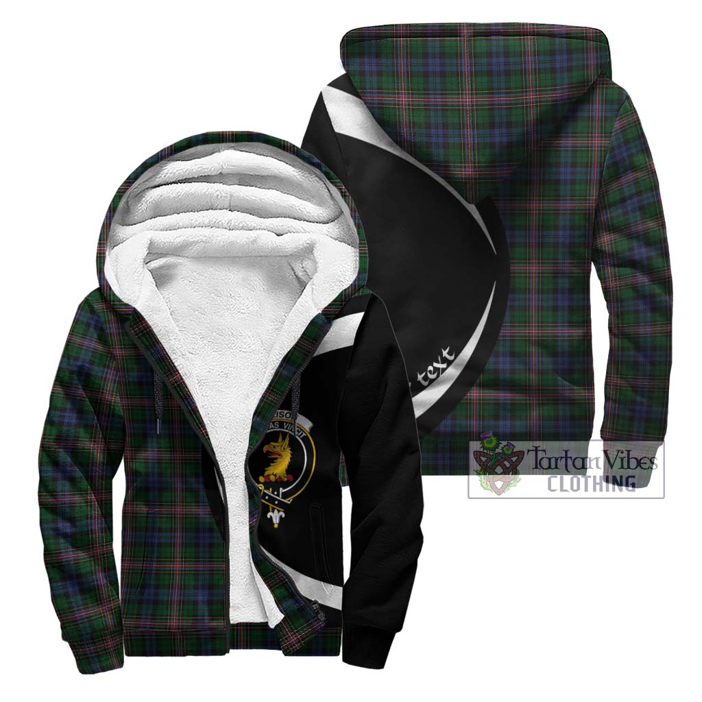 Allison Tartan Sherpa Hoodie with Family Crest Circle Style Unisex - Tartan Vibes Clothing