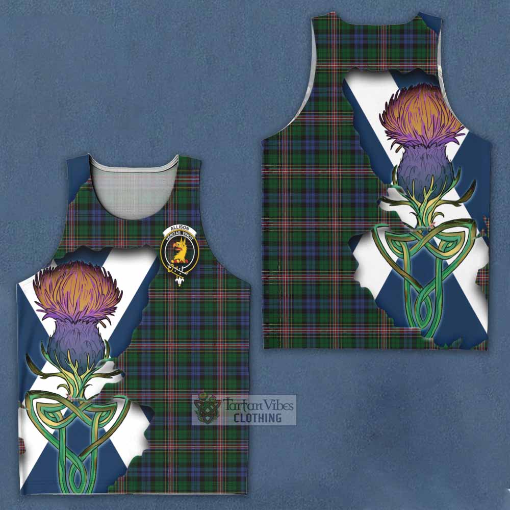 Tartan Vibes Clothing Allison Tartan Family Crest Men's Tank Top Scottish Thistle Celtic Inspired