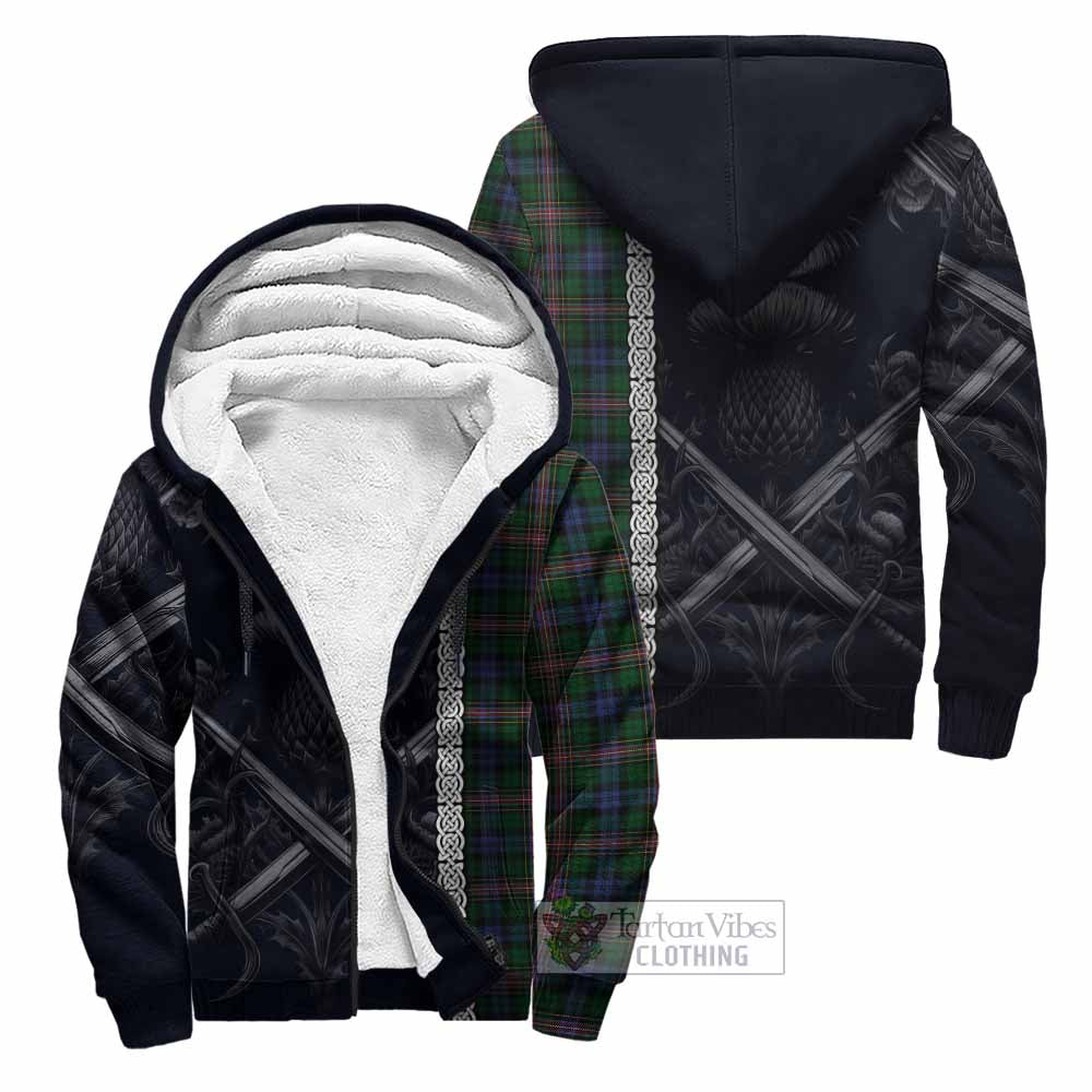 Tartan Vibes Clothing Allison Tartan Sherpa Hoodie with Family Crest Cross Sword Thistle Celtic Vibes