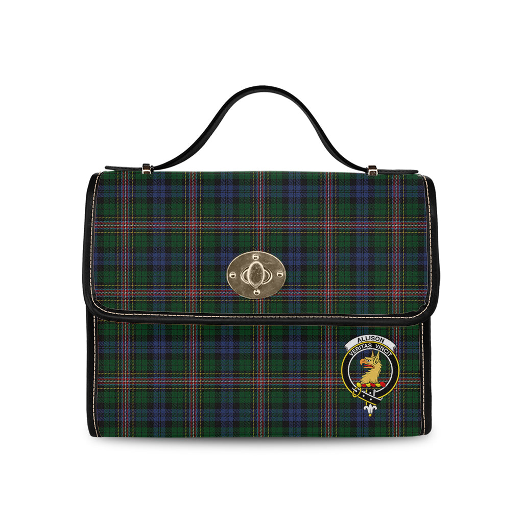 Allison Tartan Leather Strap Waterproof Canvas Bag with Family Crest - Tartanvibesclothing