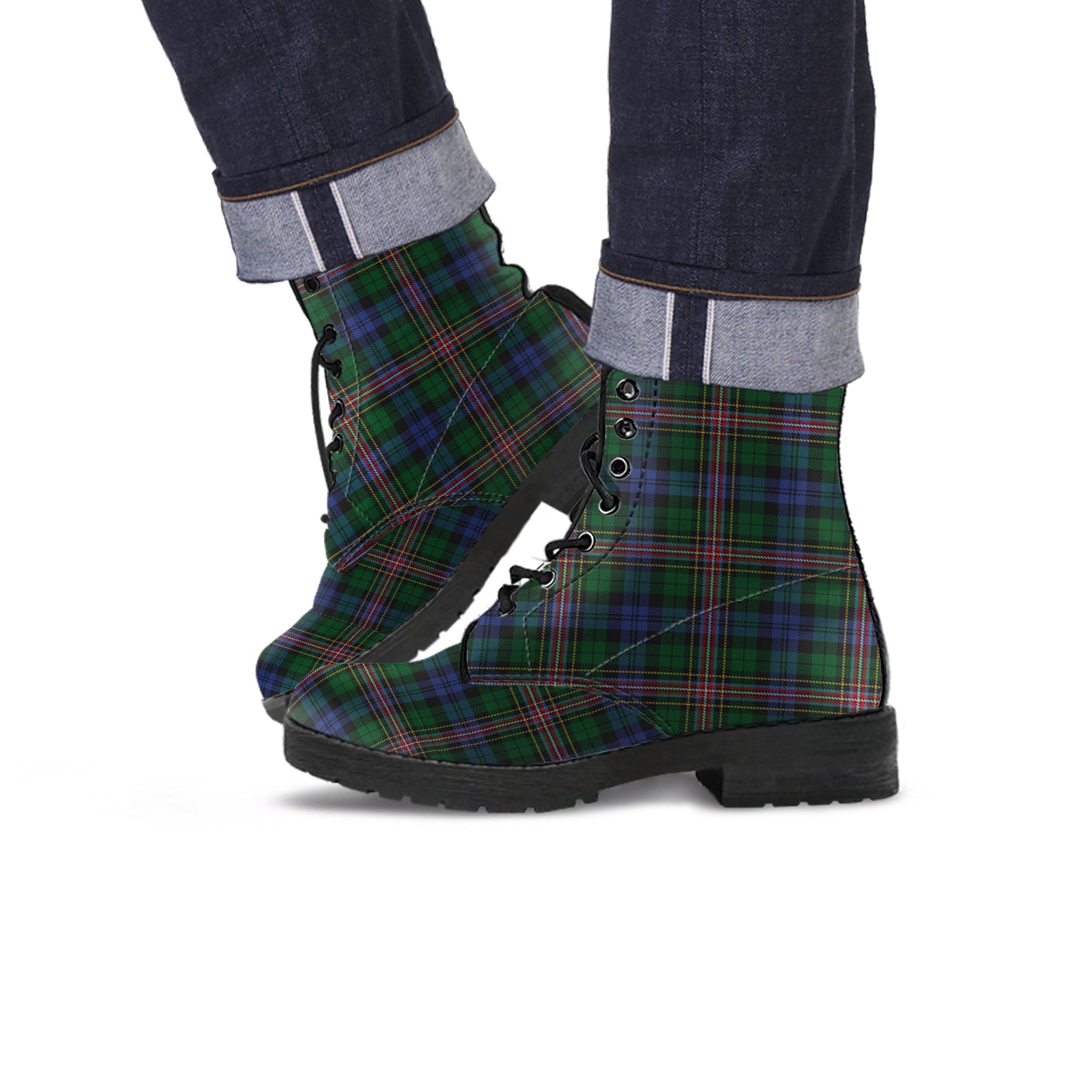 Allison Tartan Leather Boots - Tartanvibesclothing