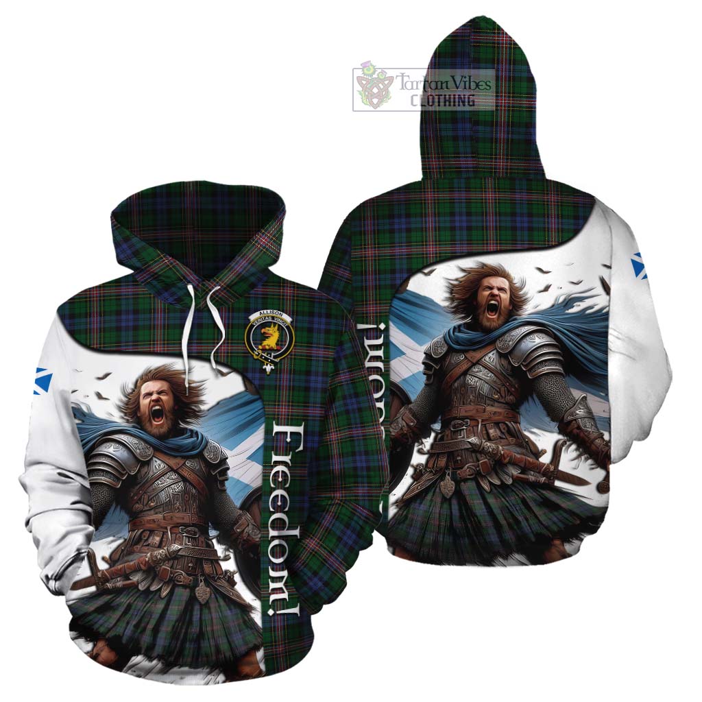 Tartan Vibes Clothing Allison Crest Tartan Cotton Hoodie Inspired by the Freedom of Scottish Warrior