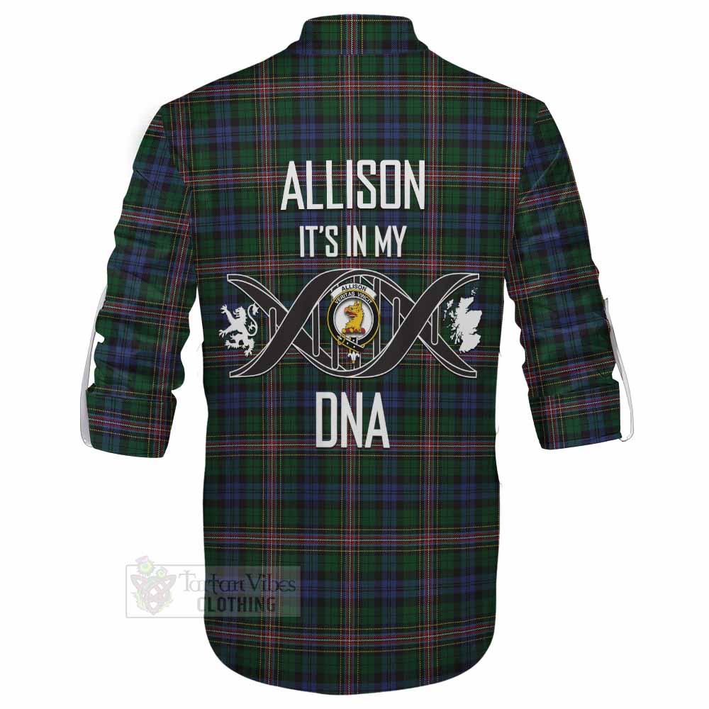 Tartan Vibes Clothing Allison Tartan Ghillie Kilt Shirt with Family Crest DNA In Me Style