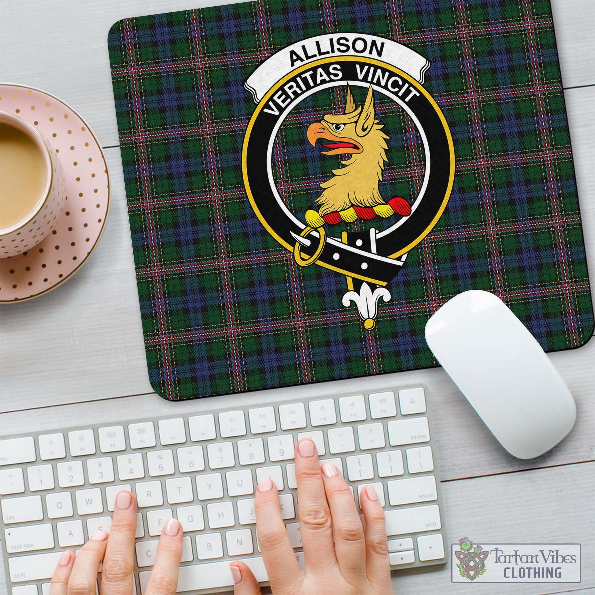 Tartan Vibes Clothing Allison Tartan Mouse Pad with Family Crest