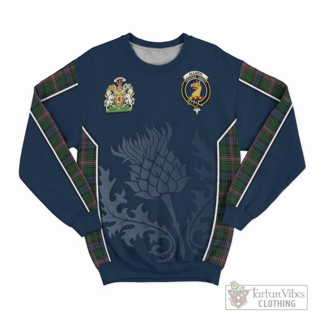 Tartan Vibes Clothing Allison Tartan Sweatshirt with Family Crest and Scottish Thistle Vibes Sport Style