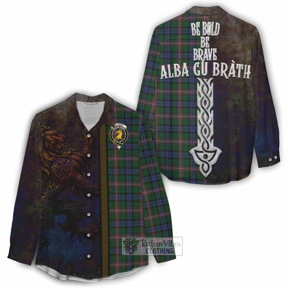 Tartan Vibes Clothing Allison Tartan Family Crest Women's Casual Shirt Alba Gu Brath Be Brave Lion Ancient Style