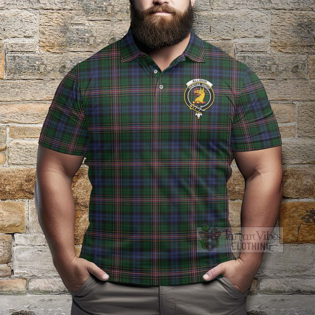 Tartan Vibes Clothing Allison Tartan Polo Shirt with Family Crest Celtic Skull Style